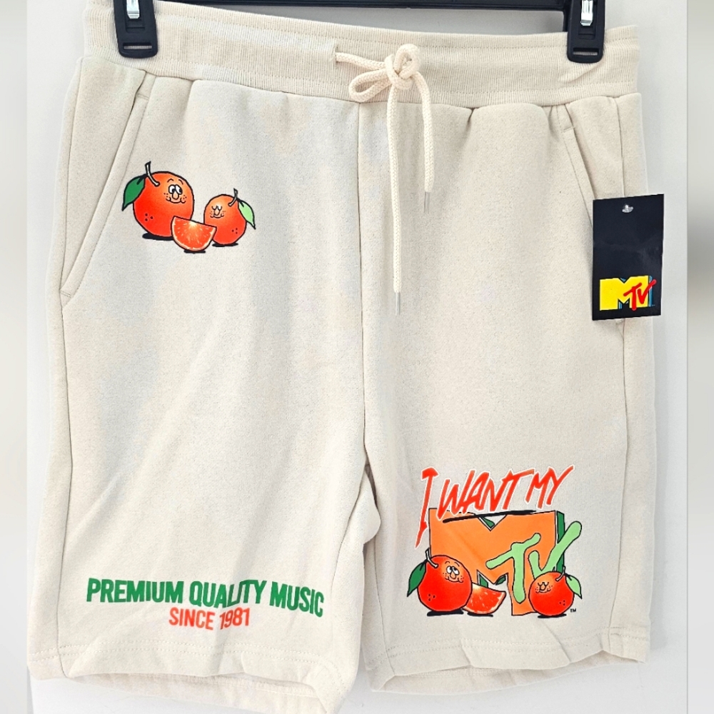 Mens Small(28-30) MTV Jogger Fleece Shorts